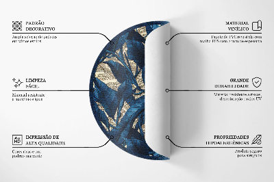 Tapis rond en vinyle Feuilles à l'aquarelle dans un style délicat