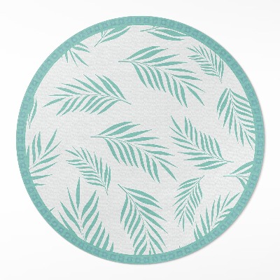 Tapis rond en vinyle Branches de palmier et feuilles tropicales