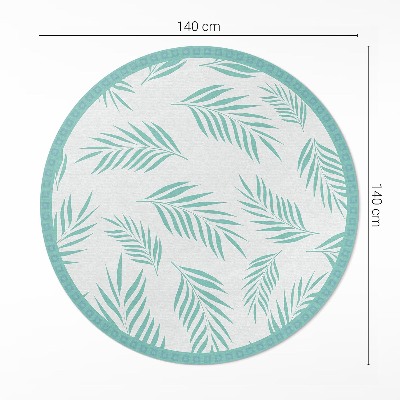 Tapis rond en vinyle Branches de palmier et feuilles tropicales