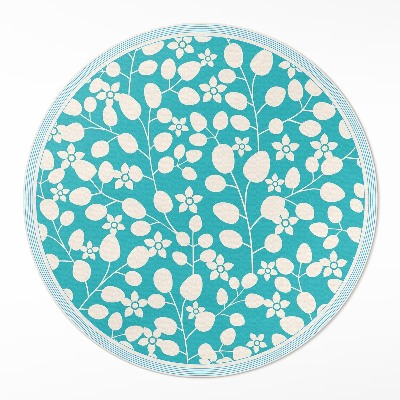 Tapis rond en vinyle Une composition de fleurs et de feuilles sauvages