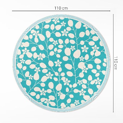 Tapis rond en vinyle Une composition de fleurs et de feuilles sauvages