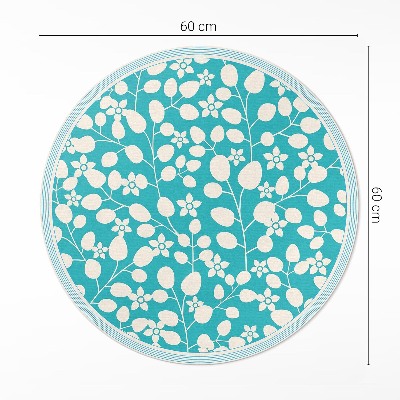 Tapis rond en vinyle Une composition de fleurs et de feuilles sauvages