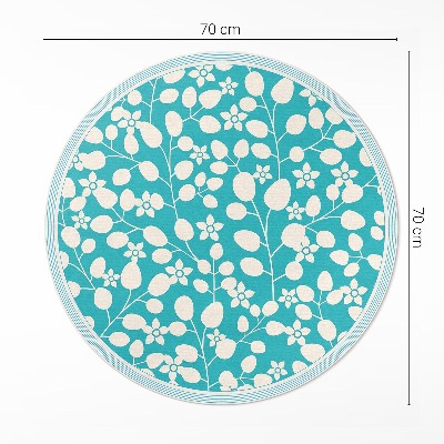 Tapis rond en vinyle Une composition de fleurs et de feuilles sauvages