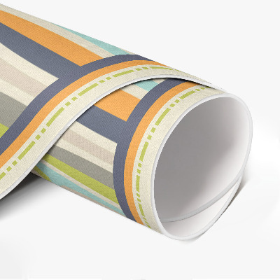 Tapis rond en vinyle Ellipses abstraites de style rétro
