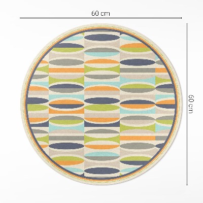 Tapis rond en vinyle Ellipses abstraites de style rétro