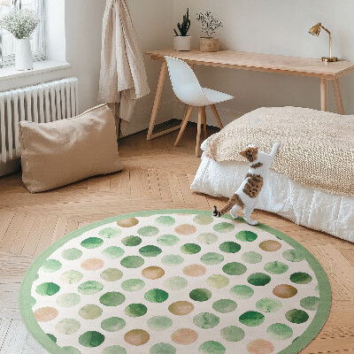 Tapis vinyle Cercles peints à l'aquarelle avec des points et des motifs bohèmes