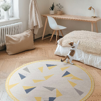 Tapis rond en vinyle Abstraction géométrique des triangles
