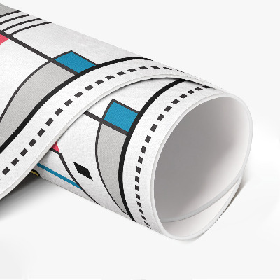 Tapis rond en vinyle Abstraction de lignes colorées