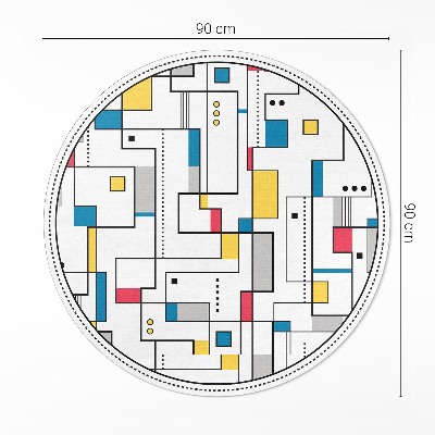 Tapis rond en vinyle Abstraction de lignes colorées