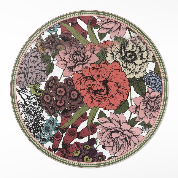 Tapis vinyle Fleurs pastel dans une prairie vintage