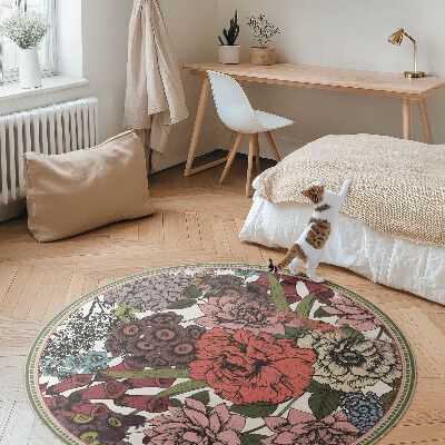 Tapis vinyle Fleurs pastel dans une prairie vintage