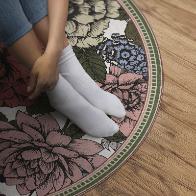 Tapis vinyle Fleurs pastel dans une prairie vintage