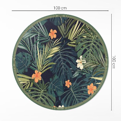 Tapis vinyle Plantes tropicales, feuilles et fleurs vintage