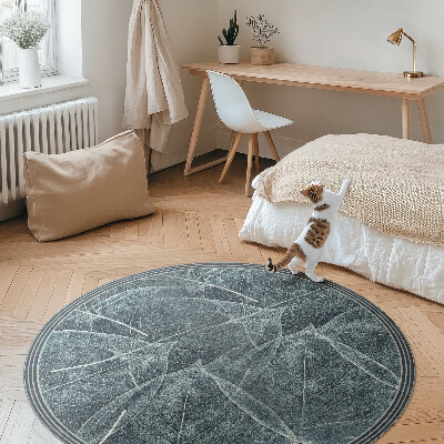 Tapis rond en vinyle Feuilles de plantes sombres