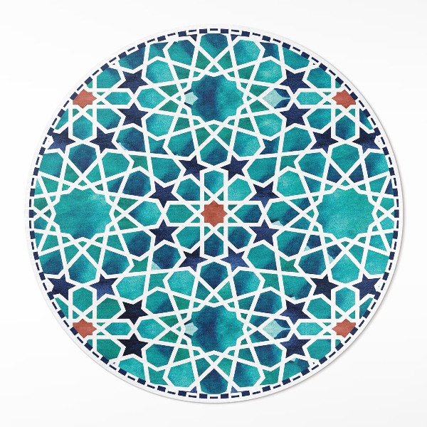Tapis rond en vinyle Belle mosaïque avec des étoiles