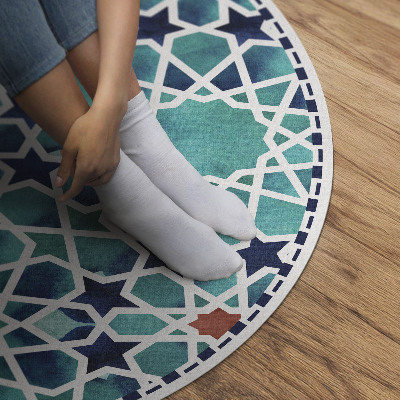 Tapis rond en vinyle Belle mosaïque avec des étoiles