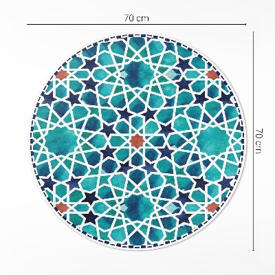 Tapis rond en vinyle Belle mosaïque avec des étoiles
