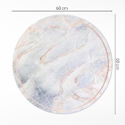 Tapis rond en vinyle Marbre élégant, tendance et glamour