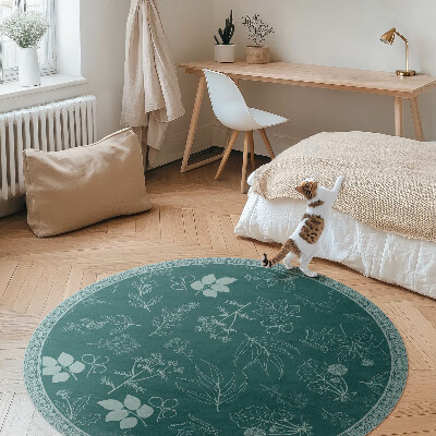 Tapis rond en vinyle Plantes délicates