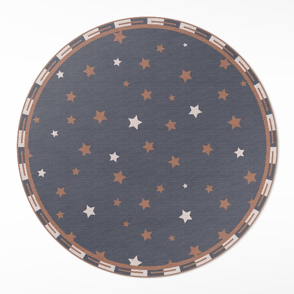 Tapis rond en vinyle Étoiles pastel sur fond sombre