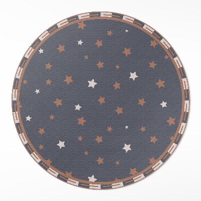 Tapis rond en vinyle Étoiles pastel sur fond sombre