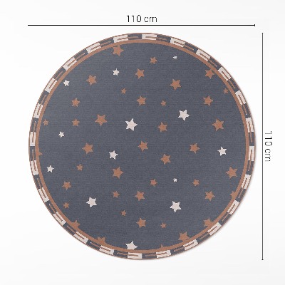 Tapis rond en vinyle Étoiles pastel sur fond sombre