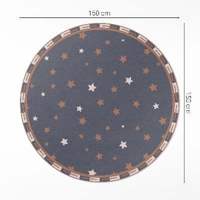 Tapis rond en vinyle Étoiles pastel sur fond sombre
