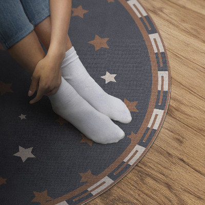 Tapis rond en vinyle Étoiles pastel sur fond sombre