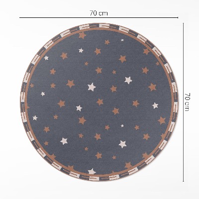 Tapis rond en vinyle Étoiles pastel sur fond sombre