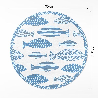 Tapis vinyle Poisson à motifs sur fond clair