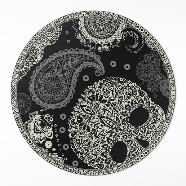 Tapis rond en vinyle Crâne décoratif