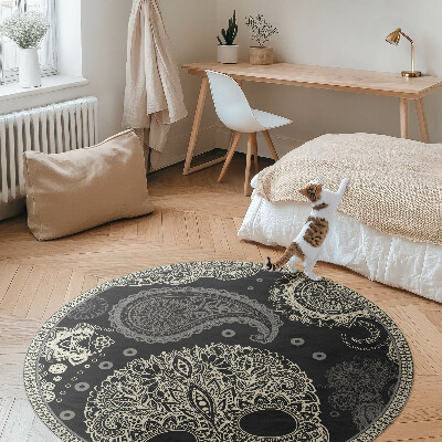 Tapis rond en vinyle Crâne décoratif