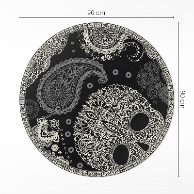 Tapis rond en vinyle Crâne décoratif