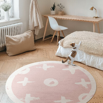 Tapis vinyle Tic-Tac-Toe sur fond pastel