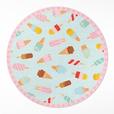 Tapis rond en vinyle Cornets de glace sucrés