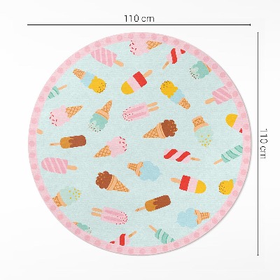 Tapis rond en vinyle Cornets de glace sucrés