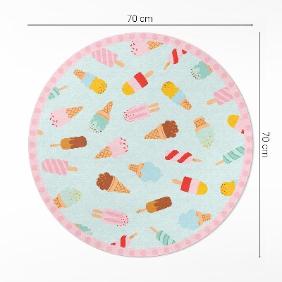 Tapis rond en vinyle Cornets de glace sucrés