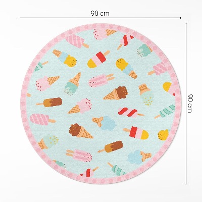 Tapis rond en vinyle Cornets de glace sucrés
