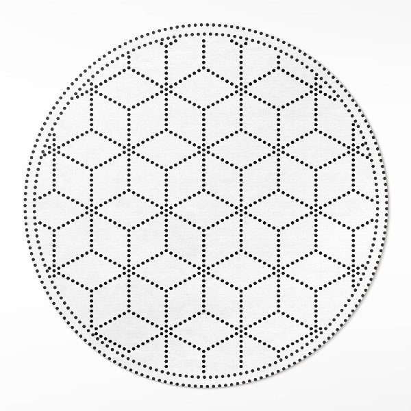 Tapis rond en vinyle Cubes 3D à points modernes