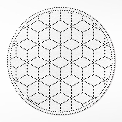 Tapis rond en vinyle Cubes 3D à points modernes