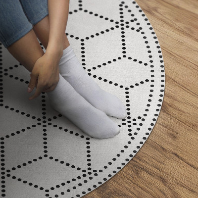 Tapis rond en vinyle Cubes 3D à points modernes