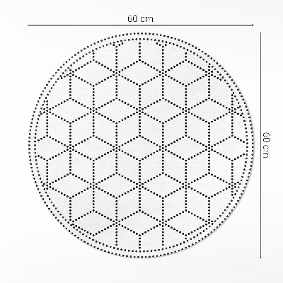 Tapis rond en vinyle Cubes 3D à points modernes