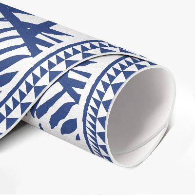 Tapis rond en vinyle Illustration monochrome de feuilles tropicales