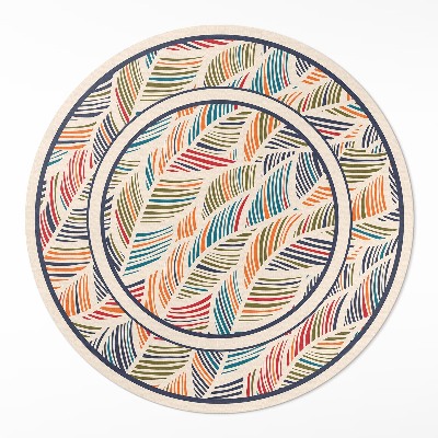 Tapis rond en vinyle Feuilles bohèmes abstraites colorées
