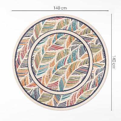 Tapis rond en vinyle Feuilles bohèmes abstraites colorées