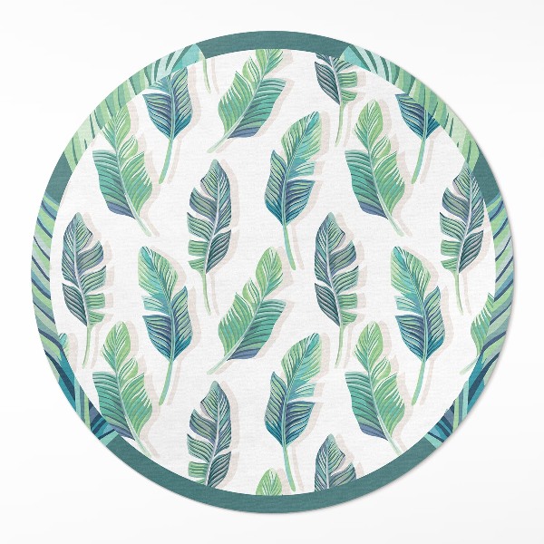 Tapis rond en vinyle Plumes bohèmes dans un style délicat