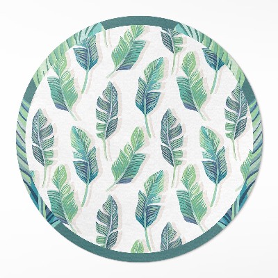 Tapis rond en vinyle Plumes bohèmes dans un style délicat