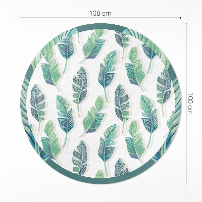 Tapis rond en vinyle Plumes bohèmes dans un style délicat