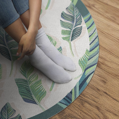 Tapis rond en vinyle Plumes bohèmes dans un style délicat