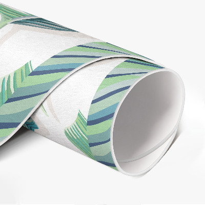 Tapis rond en vinyle Plumes bohèmes dans un style délicat